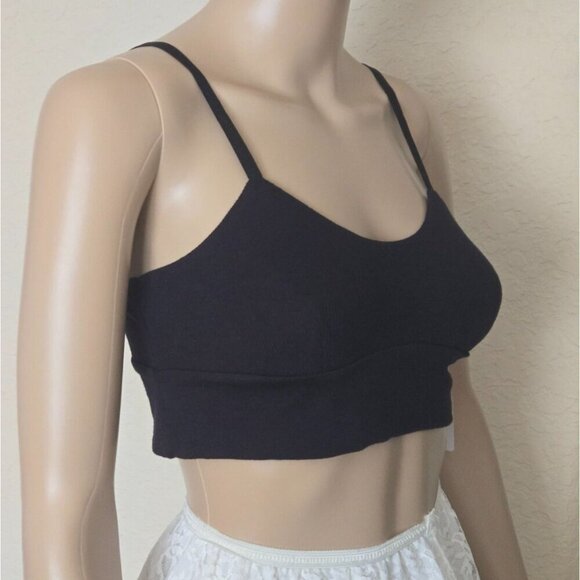 ATHLETA Well Rested Rib Sleep Bra Black longline Size S - Picture 2 of 5